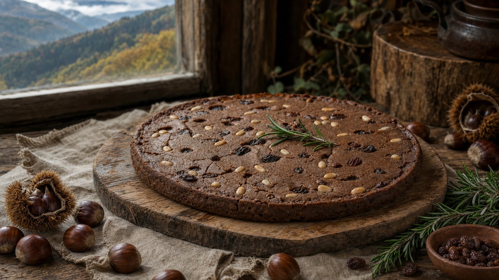 Castagnaccio con farina di castagne dei Cimini: la povertà dolce di novembre